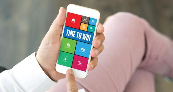 person playing interactive game for virtual event